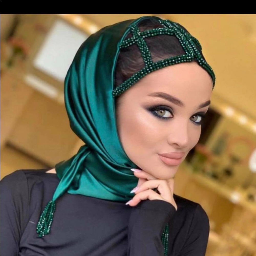 Beaded head scarf made in Russia